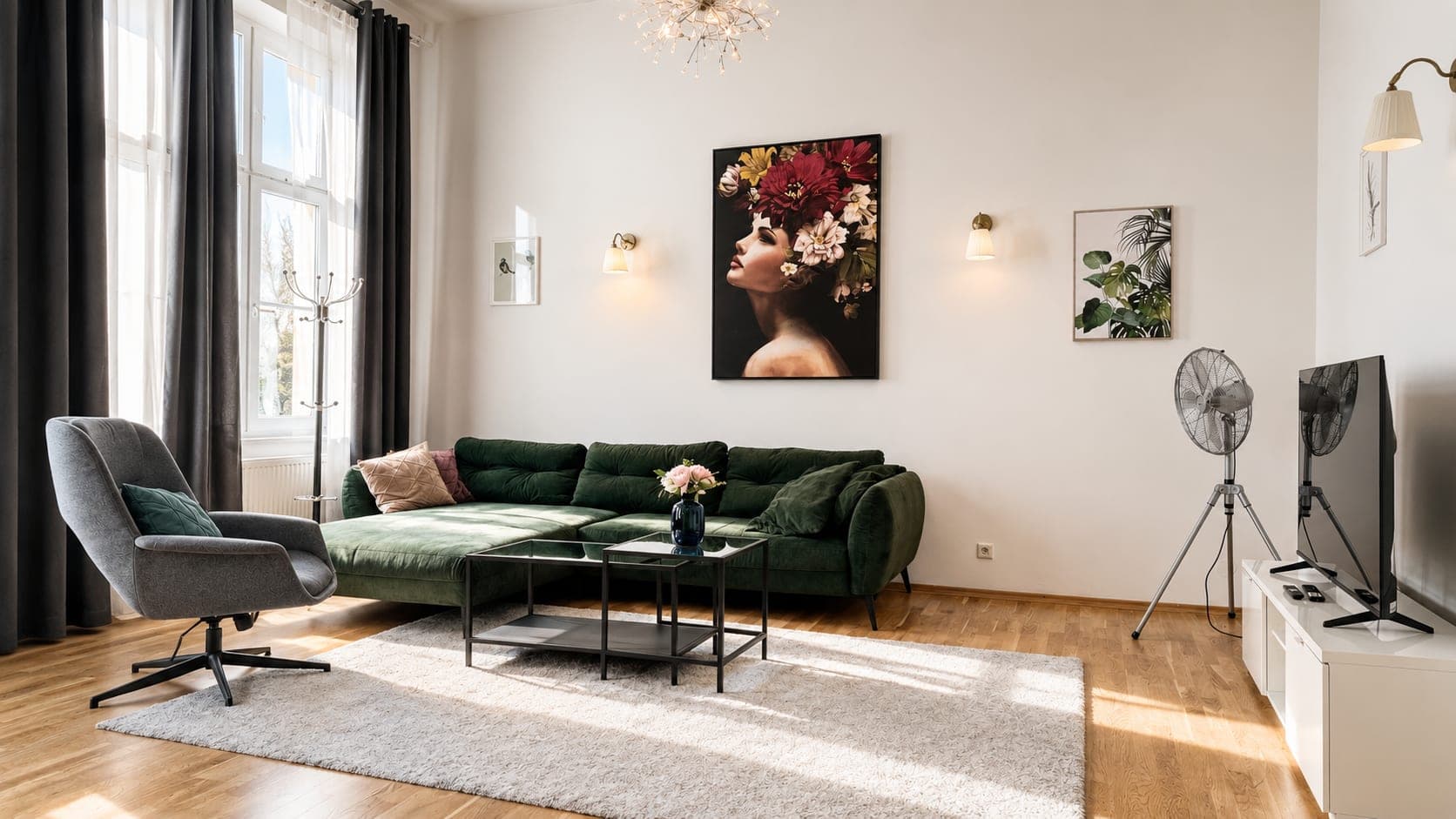 Living room in Brückenstraße, 1.OG, photograph 3 of 7