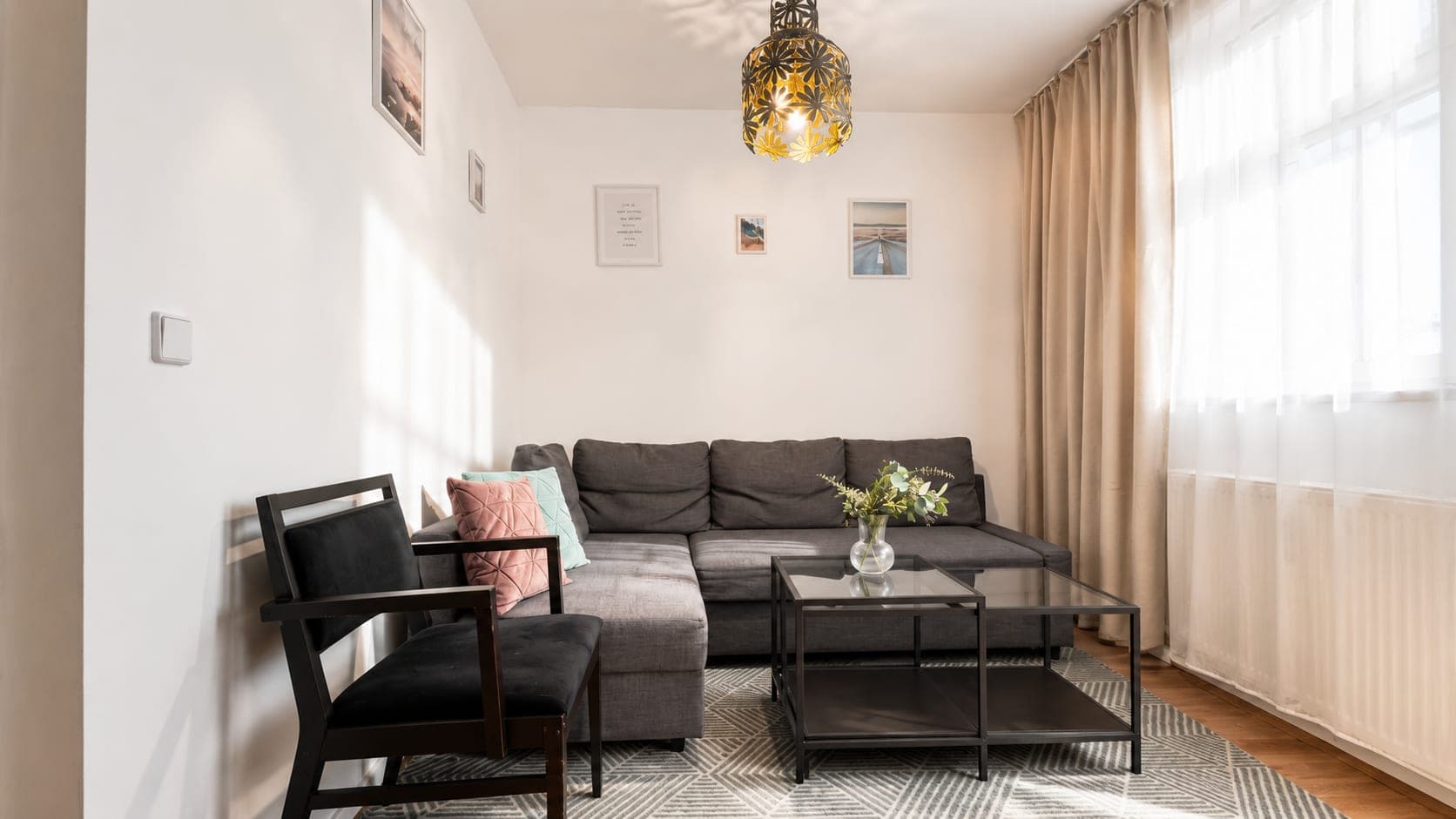Living room in Flat 101, photograph 2 of 3