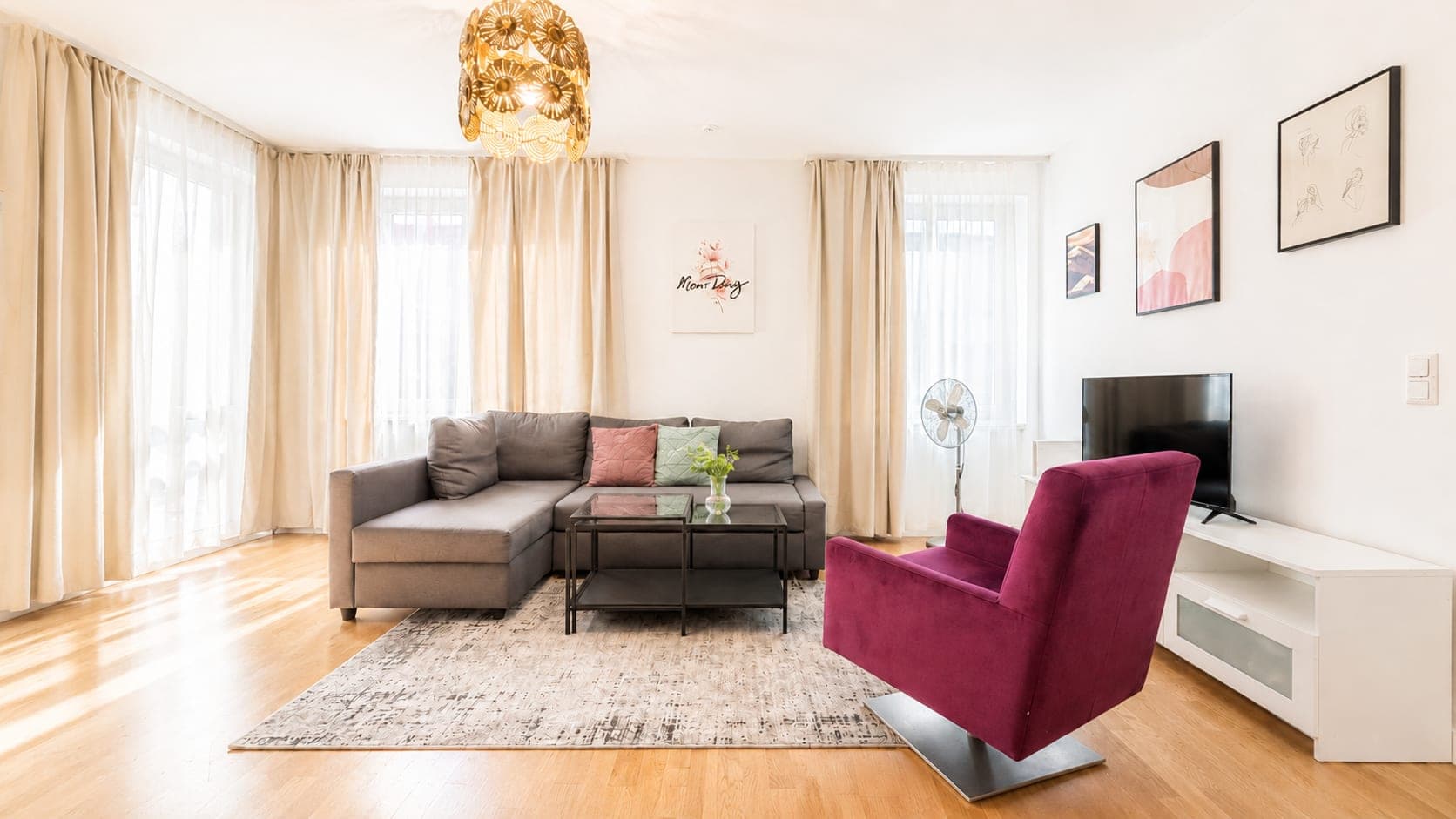 Living room in Flat 103, photograph 1 of 2