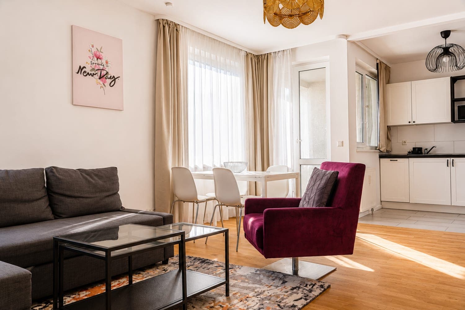 Living room in Flat 104, photograph 2 of 4
