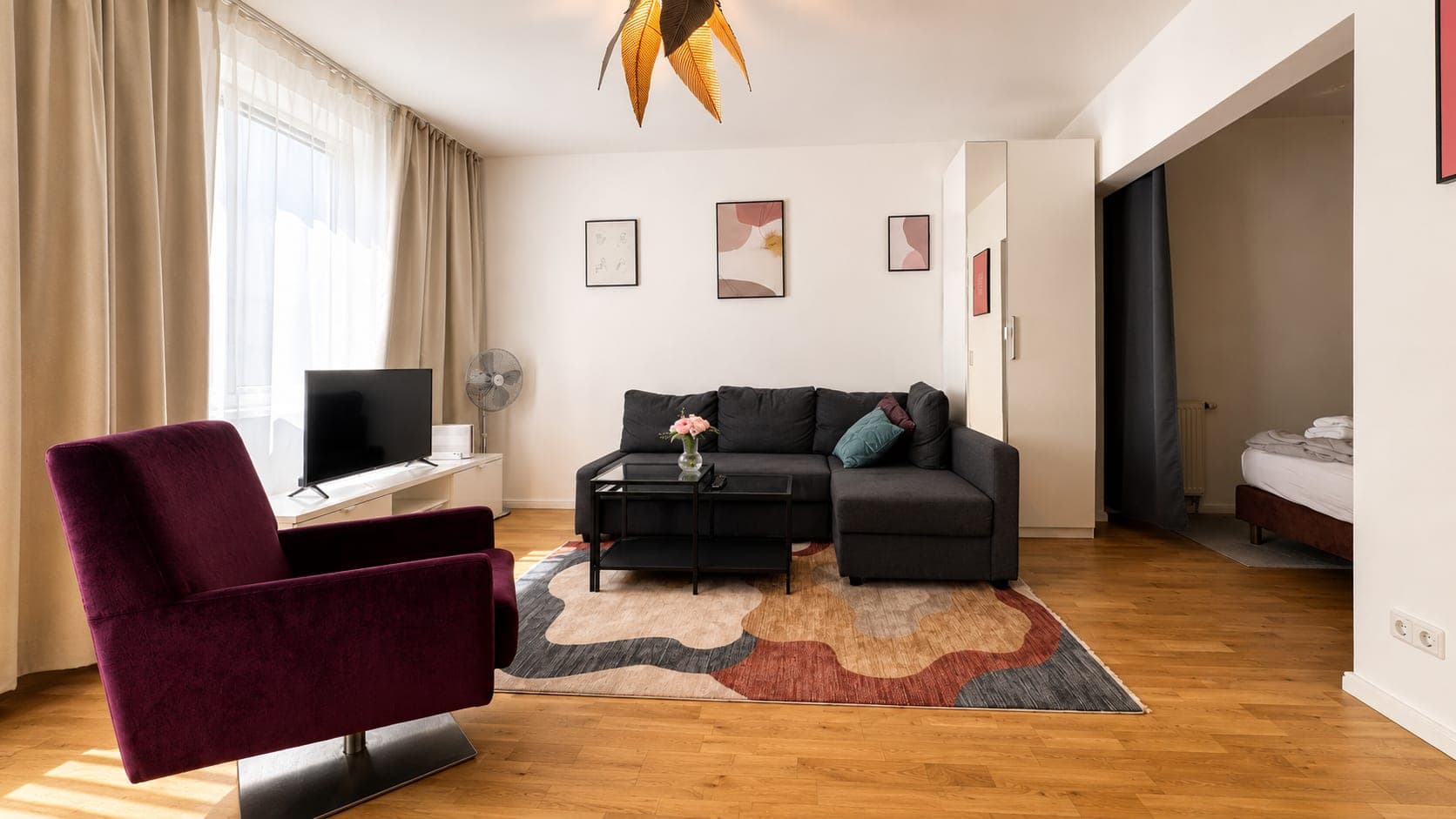Living room in Flat 201, photograph 4 of 5