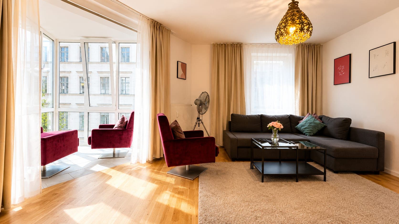 Living room in Flat 202, photograph 3 of 5