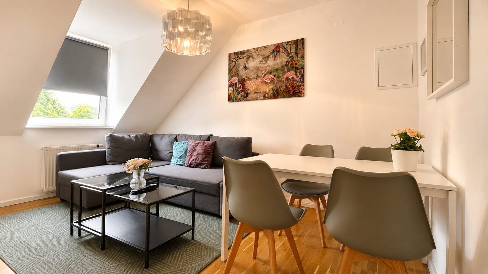 Living room in Flat 2032, photograph 2 of 3