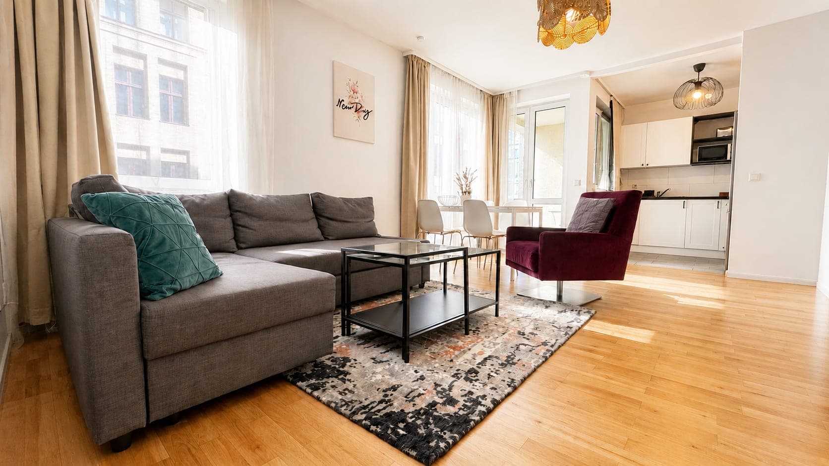 Living room in Flat 204, photograph 4 of 5