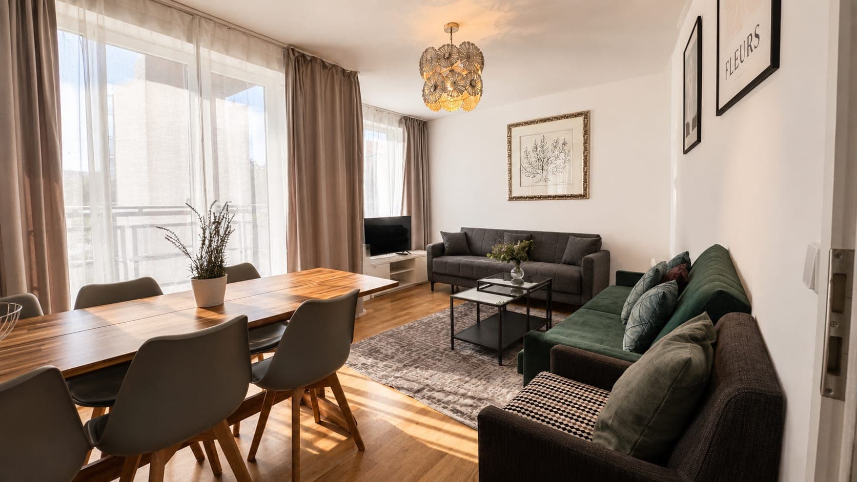 Living room in Flat 2132, photograph 2 of 3