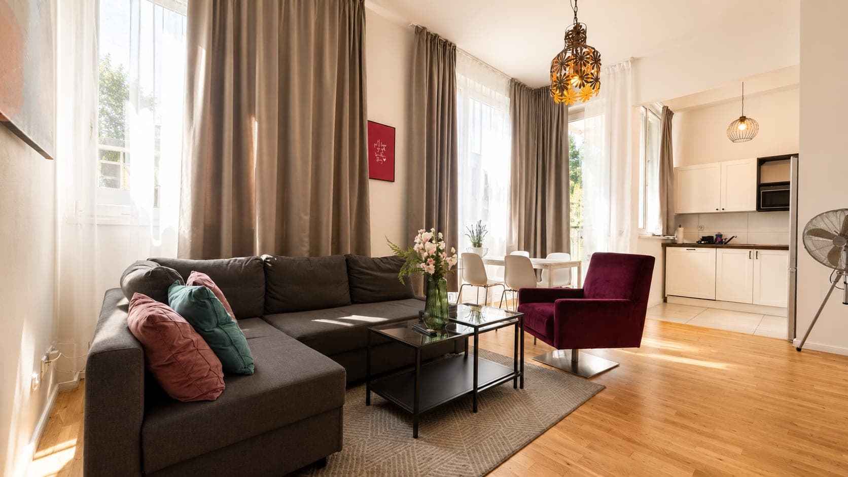 Living room in Flat 404, photograph 1 of 4